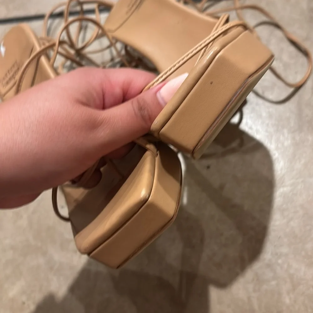 Jeffrey Campbell Platform Nude Lace Up Heels